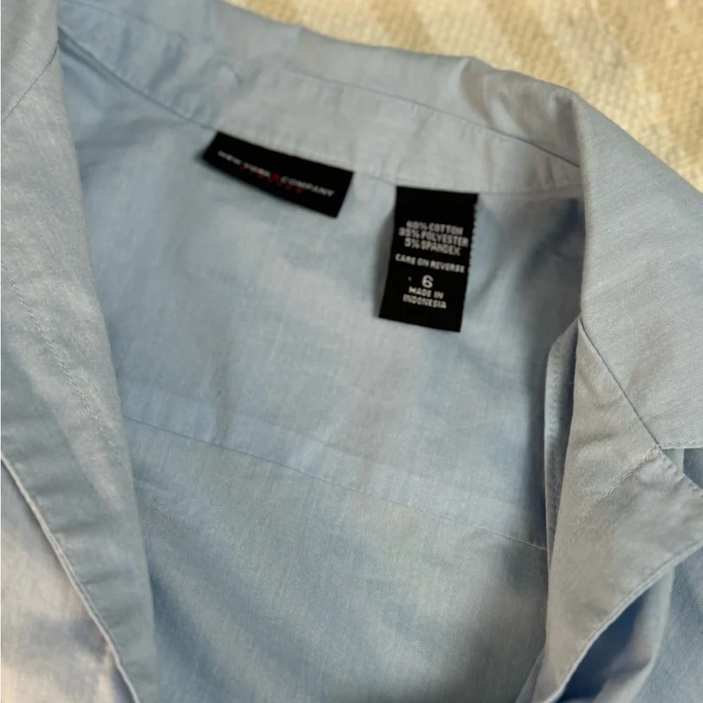New York & Company light blue wrap buckle blouse size 6/small - Picture 12 of 12